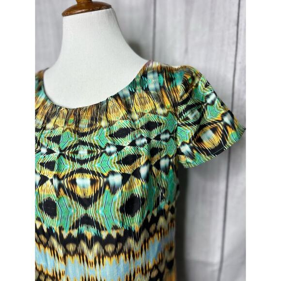 Anni Carlsson Silk Vibrant Print Shift Dress 38/4 - Picture 3 of 10
